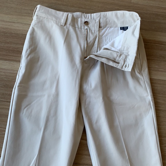 Frank’s made USA trim fit unhemmed ( tall inseam for tall men) plain front khaki - Picture 4 of 17